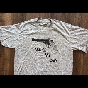 Vtg 1970s Make My Day T Shirt L 50/50 USA rare